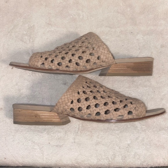 Eileen Fisher Aloe Woven Leather Slide On Mules - Picture 5 of 11